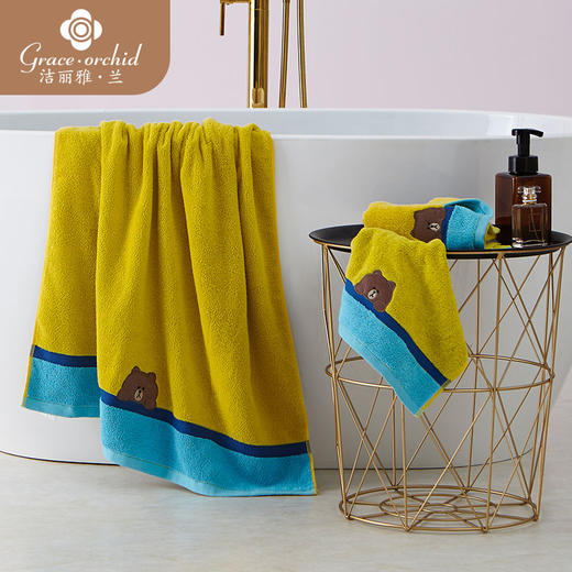 【line-friends正版联名】  绣花浴巾 85度高温不褪色 商品图8