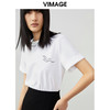 VIMAGE纬漫纪春夏季新款设计感修身短袖小上衣女T恤V1702312 商品缩略图3