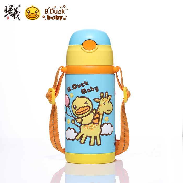 小黄鸭420ml软胶两用保温杯（绿）FU-19-7989BD