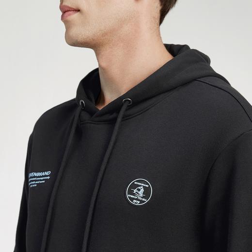 柒牌男士卫衣春秋款时尚青年休闲宽松长袖连帽字母印花T恤衣	122W70120 商品图2