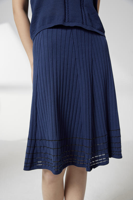 A字抽条针织半裙 SJS94W108K 商品图1