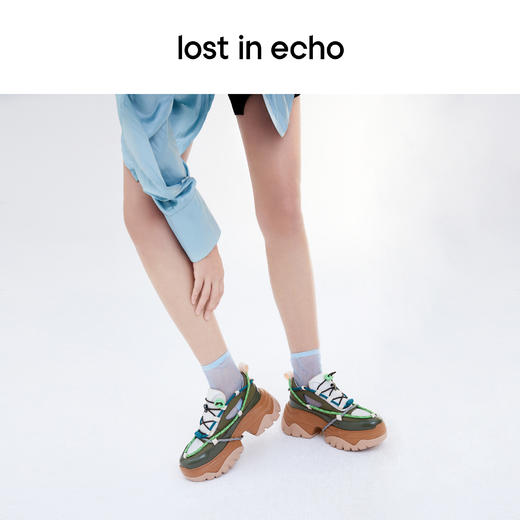 lost in echo 春季鞋子鱼骨厚底增高户外运动鞋老爹鞋女 商品图4