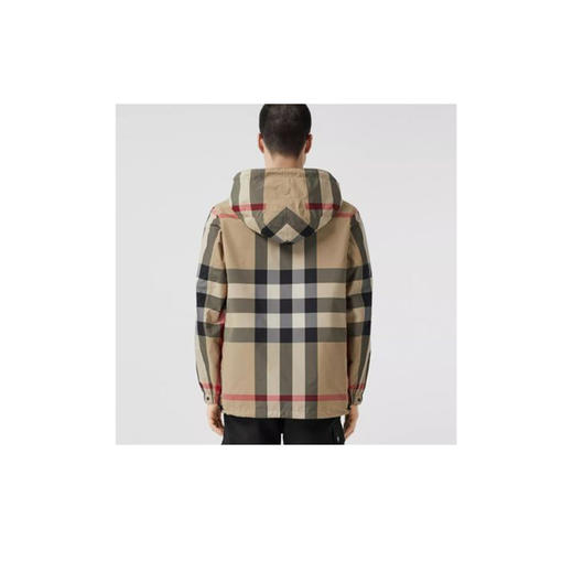 【一】BURBERRY 巴宝莉 男士双面两穿格纹连帽外套 黑色 8043403 A1189 商品图1