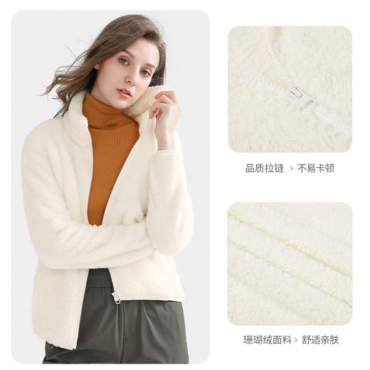 骆驼抓绒衣女冬季新款摇粒绒卫衣加绒保暖内胆双面珊瑚绒外套 A0W145175_A0W645951 商品图2