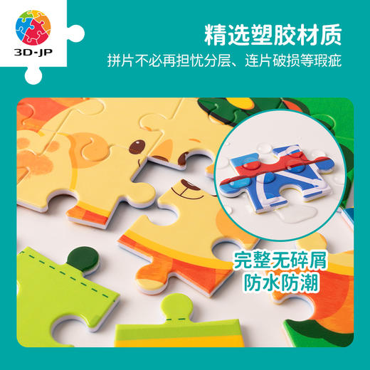 【折扣商品 不退不换】124片 儿童造型拼图 塑料拼图T1084交通工具系列-动物小火车 商品图4