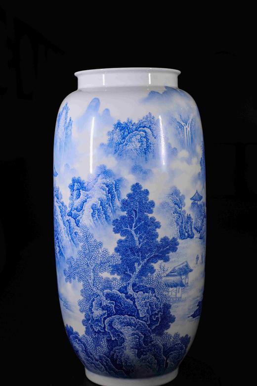 曹细毛：釉上青花翠料＜秀丽山河＞ 商品图0