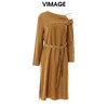 VIMAGE纬漫纪春季新款时尚侧露肩吊带洋气连衣裙V1707309 商品缩略图5