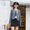 ZIHAN紫涵时尚短款小西装女截短2022春季新款刺绣徽章金属扣学院风外套Z2Z01BS247 商品缩略图0