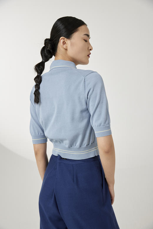 翻领撞色衬衫 SJS94W097K 商品图1