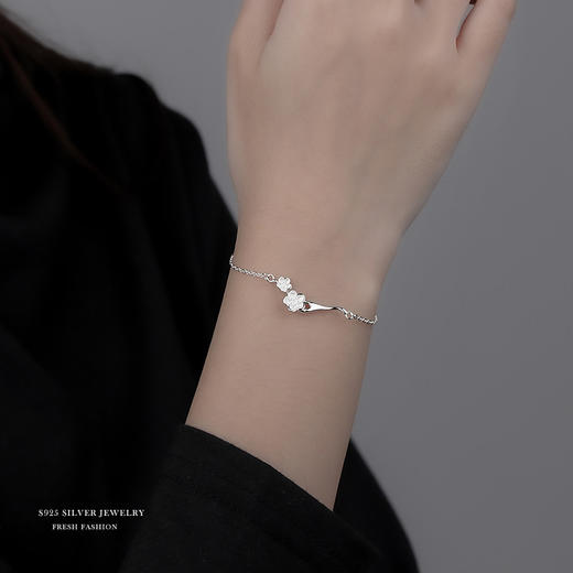 子佩集【桃花枝】S925银文艺可爱清新樱花朵手链【YXS-L561】 商品图1