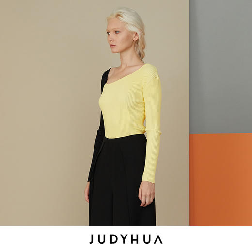 JUDYHUA 不对称设计拼色针织 商品图1
