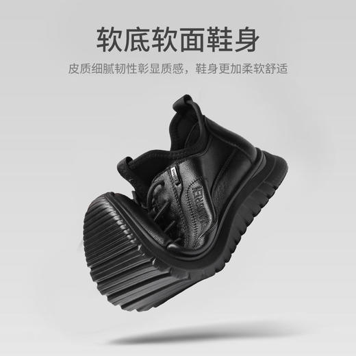 强人运动休闲鞋男头层牛皮拼接透气舒适户外运动旅游鞋跑步鞋 商品图2