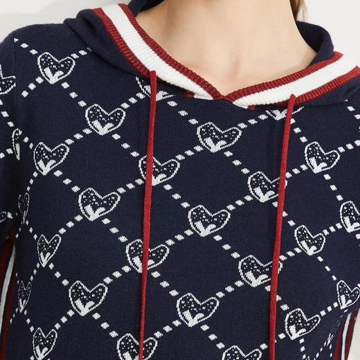 【LD604】瑟俪（斯尔丽高端）连帽连衣裙款优雅针织衫 商品图4