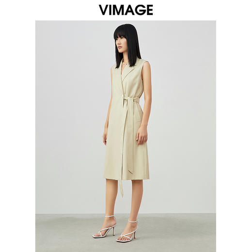 VIMAGE纬漫纪春夏季新款飞袖系带干练帅气修身A字西装连衣裙V1707353 商品图1