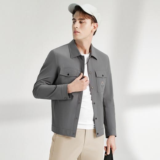 柒牌夹克外套男春秋新款时尚潮流青年翻领印花男士工装茄克衫	122K70010 商品图1