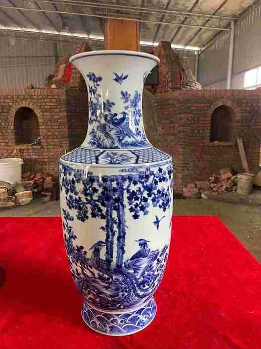 杜芳星:百鸟朝凤双耳爆竹瓶 商品图0