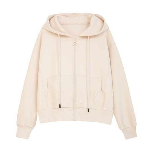 ZIHAN紫涵字母印花短款外套女2022春新品纯色立体压花时尚休闲清新上衣Z2Z01AS167 商品图5