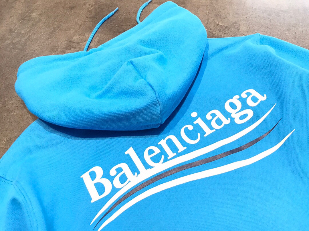 跨年售后 巴黎世家男女限定蓝可乐连帽卫衣 ks 212180