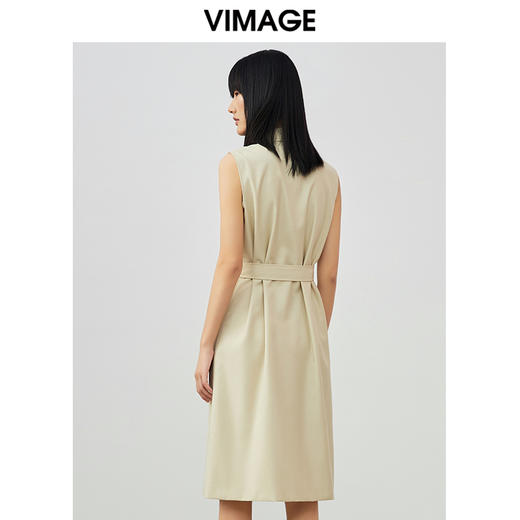 VIMAGE纬漫纪春夏季新款飞袖系带干练帅气修身A字西装连衣裙V1707353 商品图4