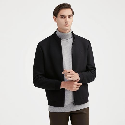 【特价】【含羊毛】柒牌夹克男秋冬款商务休闲立领保暖防风毛呢外套夹克衫	123D70010 商品图1