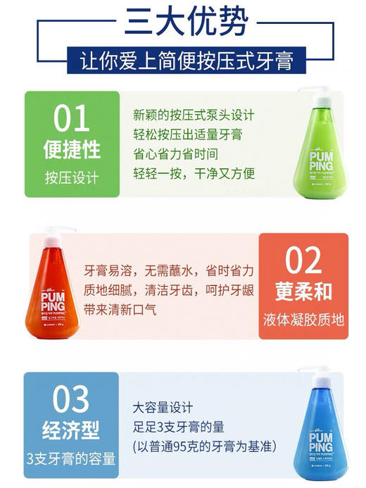 宋仲基代言！韩国进口正品！LG倍瑞奥按压式液体牙膏 ！ 商品图6