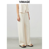 VIMAGE纬漫纪春季新款高腰阔腿裤通勤宽松显瘦百搭纯色长裤女V1705309 商品缩略图3