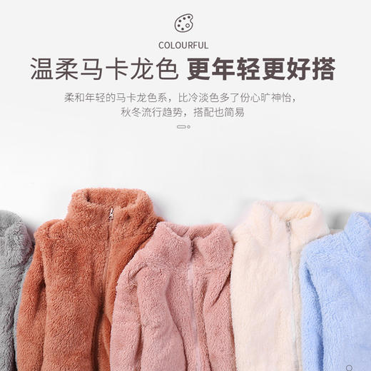 骆驼抓绒衣女冬季新款摇粒绒卫衣加绒保暖内胆双面珊瑚绒外套 A0W145175_A0W645951 商品图3