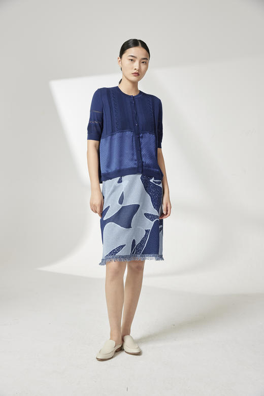 A字流苏提花针织半裙 SJS94W095K 商品图1