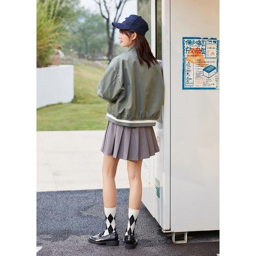 ZIHAN紫涵字母撞色棒球夹克2022春季新品短款简约学院风上衣外套Z2Z01BS257 商品图4
