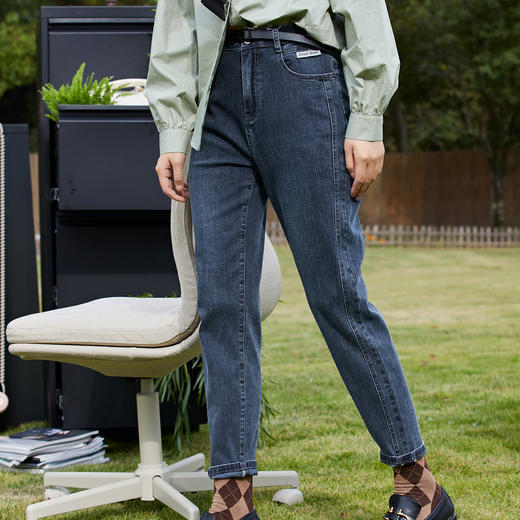 ZIHAN紫涵直筒高腰水洗牛仔裤女2022春新款小脚裤百搭显瘦长裤	Z2Z01BS286 商品图2