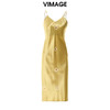 VIMAGE纬漫纪春夏季新款优雅气质吊带露背显瘦印花长裙连衣裙女V1707355 商品缩略图5