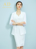 AD时尚修身名媛无袖白色连衣裙西装外套套装OL通勤职业装气质春秋 商品缩略图2