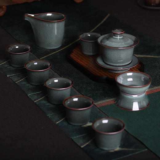 龙泉青瓷 紫口铁胎茶具 商品图0