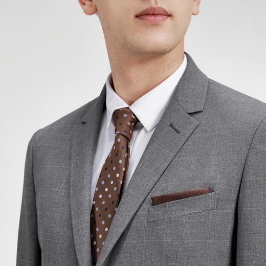 柒牌西服套装男春夏新品休闲商务格纹花纱男士西装礼服两件套	122C70100 商品图2