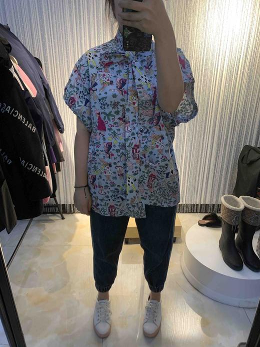 纯棉碎花春纯棉休闲时尚宽松甜美花衬衫C0153 商品图0