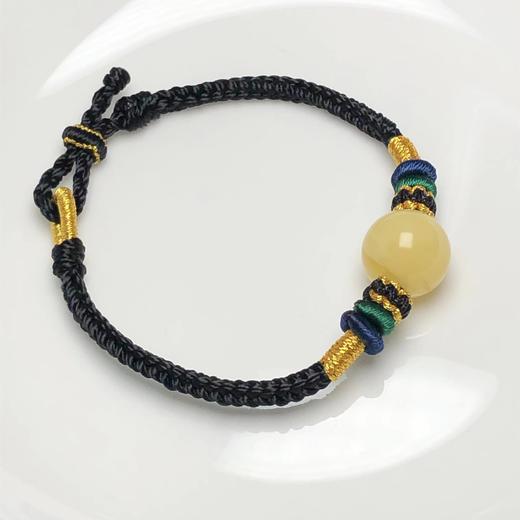 满蜜白花蜜蜡珠子 绳编八股辫手链（蜜蜡13毫米左右）饰品美物 商品图5