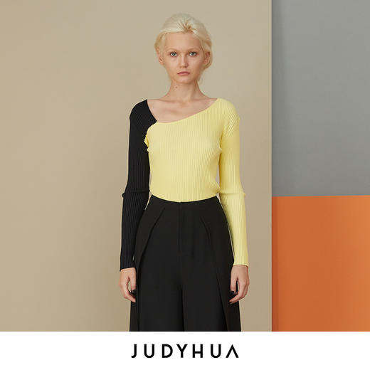 JUDYHUA 不对称设计拼色针织 商品图0