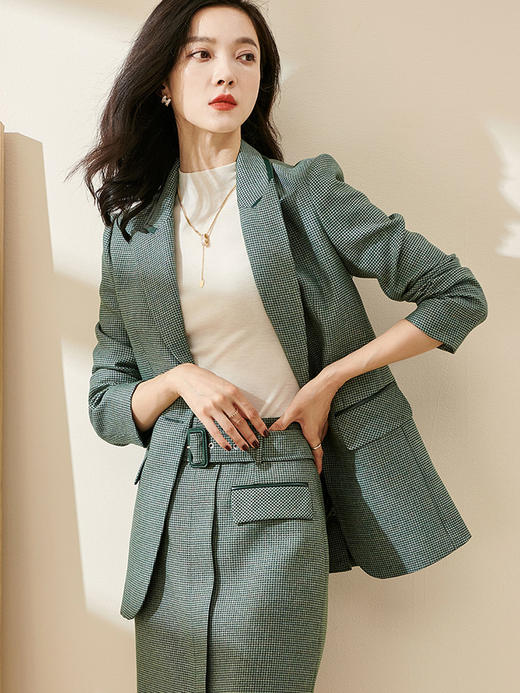 剩S 米思阳2025春季新款时尚通勤OL西装暗格修身显瘦一粒扣外套0205 商品图1