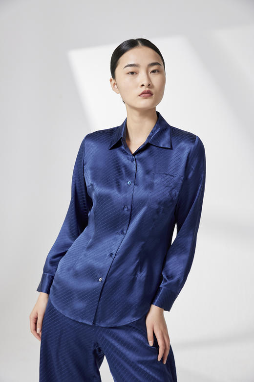 零字纹提花真丝女衬衫  SJS93W372B 商品图1