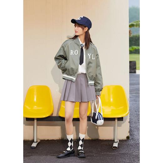 ZIHAN紫涵字母撞色棒球夹克2022春季新品短款简约学院风上衣外套Z2Z01BS257 商品图3