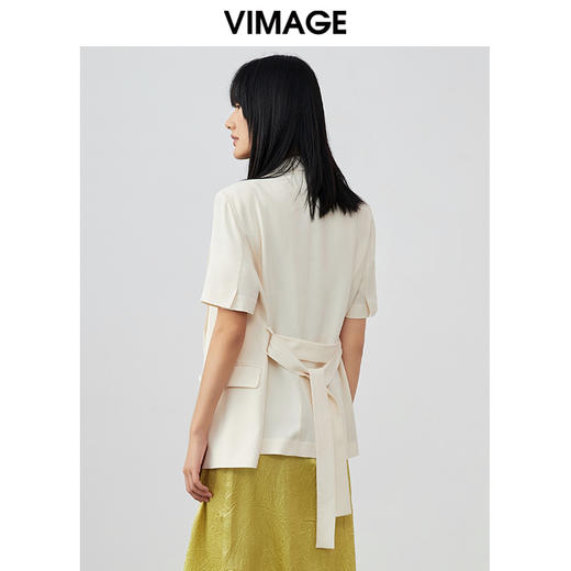 VIMAGE纬漫纪春夏季新款通勤纯色短袖宽松西装外套V1703310 商品图4