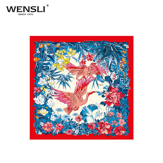 双面印花大方巾-鹤鸣秋色 商品图2