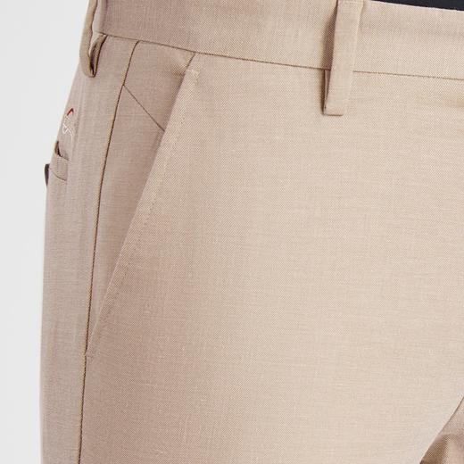 【特价】【含亚麻】柒牌裤子男商务休闲梭织长裤字母绣花修身直筒男裤	122H70530 商品图2