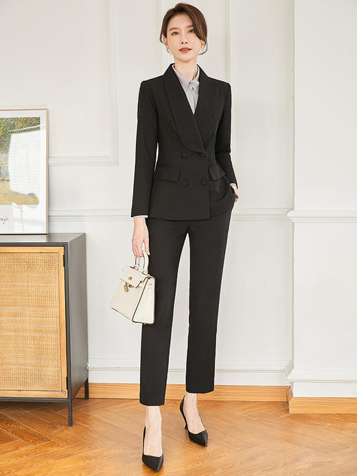 黑色西装套装春款2023年新款外套时尚气质高级感职业西服女装春季 商品图2