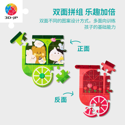 【折扣商品 不退不换】124片 儿童造型拼图 塑料拼图T1084交通工具系列-动物小火车 商品图3