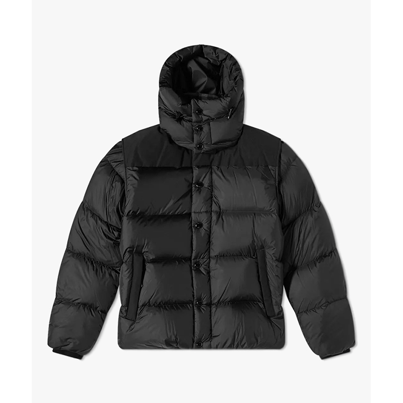 【一】BURBERRY 博柏利 可拆式衣袖连帽羽绒服 男士羽绒服 黑色 8043844 A1189