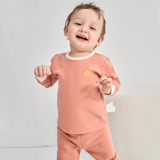 EMXEE官方嫚熙宝宝衣服秋冬装德绒羊毛恒温新生婴儿连体衣保暖衣-H 商品图0