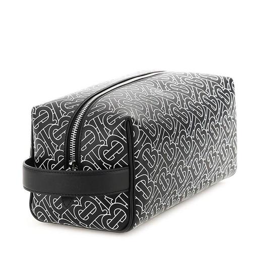 BURBERRY 博柏利 男士黑色白色TB专属标识印花皮革旅行收纳袋手拿包 男士手包 混色 8049323 A6590 商品图2