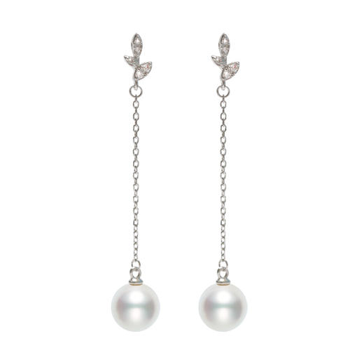 美裕 【花颜】银925淡水珍珠耳钉 9-10mm白 104970 商品图0