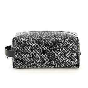 BURBERRY 博柏利 男士黑色白色TB专属标识印花皮革旅行收纳袋手拿包 男士手包 混色 8049323 A6590